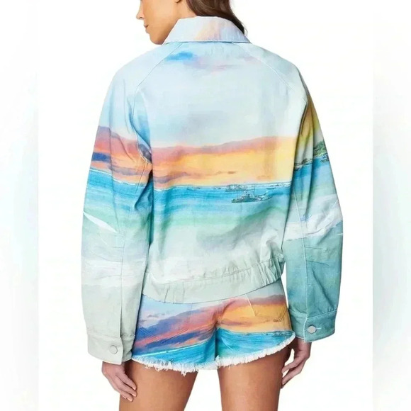 Blank NYC Lost In Paradise Painted Denim Jacket Size M NWT - Picture 2 of 6